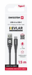 SWISSTEN Dátový kábel Swissten USB/USB-C, 60W 1, 5m, Antracit Kevlar