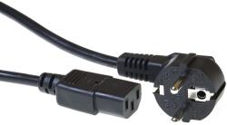 ACT Powercord mains connector Schuko CEE 7/7 male (angled) - C13 IEC 60320 0, 2m Black AK5253 (AK5253)