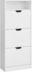 Brius Dulap pantofi 3 usi rabatabile 14-18 perechi pal, 60x24x130 cm, design elegant, alb (EZ-LBC046W01) Pantofar