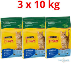 Friskies 3x10kg Steril lazac és tonhal ivartalanított száraz eledel felnőtt macskáknak