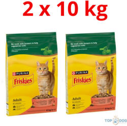 Friskies 2x10kg marha , csirkével és zöldségekkel száraz eledel felnőtt macskáknak