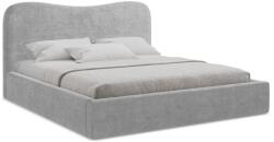 Makamii Világosszürke kárpitozott ágyneműtartós franciaágy ágyráccsal 160x200 cm Kahai - Makamii