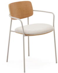 Kave Home Bézs kárpitozott karfás-rakásolható étkezőszék Maureen - Kave Home