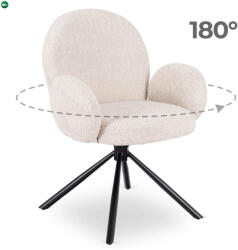 Mebel Elite Forgószék bézs bouclé kárpittal - MUSSO