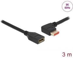 Delock DisplayPort bővítőkábel balra néző csatlakozódugóval - csatlakozóhüvellyel 8K 60 Hz 3 m (87076) (87076) (87076)