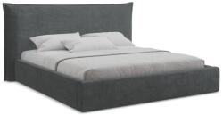 Makamii Sötétszürke kárpitozott ágyneműtartós franciaágy ágyráccsal 160x200 cm Esala - Makamii