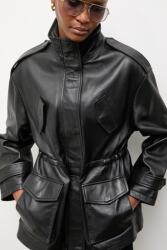 ANSWEAR kabát női bőr ZEYA Unscripted kollekció - fekete L/XL