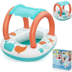 Bestway Gumimatrac, BESTWAY Comfort Plush, fehér, napellenzővel, 84 x 67 cm (34203)