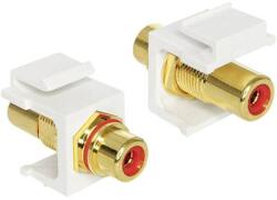 Delock Átalakító adapter RCA alj/F alj, piros, aranyozott (1982591) (1982591)
