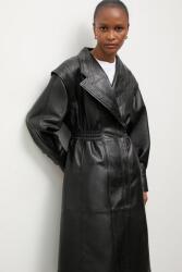 ANSWEAR kabát női bőr NINA Unscripted kollekció - fekete XS/S