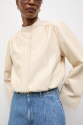 Answear. LAB női bőr kabát MEMO Unscripted kollekció - bézs XL