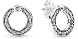 Pandora Pavé és logó karika megfordítható ezüst fülbevaló - 299486C01 (299486C01)