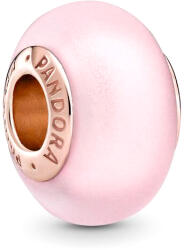 Pandora Moments Matt rózsaszín muránói rozé arany charm (789421C00)