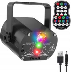 Homkel Projektor Diszkógömb Diszkó Lézer Távirányítóval Zenei Mód Led 8 W Rgb (-Homkel-4777-)