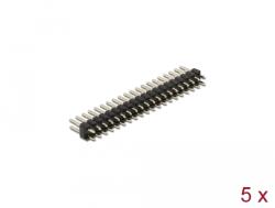 Delock Tűfejléc 20 tűs, 2, 54 mm-es osztással, 2 soros, egyenes, 5 db. (66699) (66699) (66699)