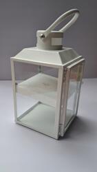  „Simple fém lampion, 13 x 14 x 23, 5 cm fehér lampion (WP0001)