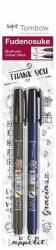 Tombow Filctoll Brush Pen Fudenosuke Fekete Tw 1 És 2 2DB (WS-BHS-2P)