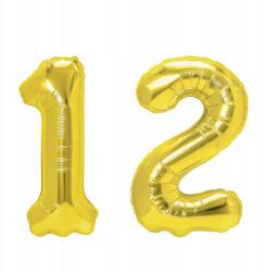 Szám alakú lufi szett 12 arany 100cm