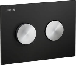 Laufen Ineo Groove nyomólap, matt fekete-szálcsiszolt acél gombok H9001171240001 (H9001171240001)