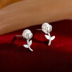  Bling Gyöngy Fülbevaló Virágok Ezüst stift Lányoknak