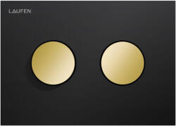 Laufen Ineo Groove nyomólap, matt fekete-PVD arany gombok H9001171250001 (H9001171250001)