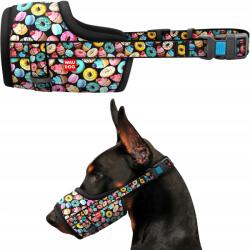 Waudog Kutya szájkosár Waudog Nylon, fánk mintás, XL méret, 35-43 cm (5387)