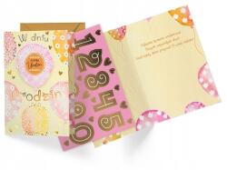 kukartka Születésnapi Kártya (cserélhető Számok, Léggömbök, Női) DK-1307