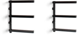 XPOtool 2 db fém polcrendszer fa tárolására, 31 x 3 x 45, 5 cm, 3 szintes konzolos állvány fekete 64769
