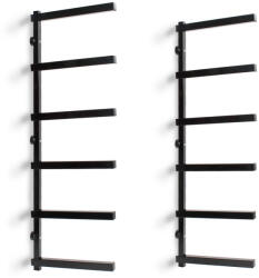 XPOtool fém polcrendszer fa tárolására, 30 x 3 x 102, 5 cm, 6 szintes konzolos állvány fekete 63425