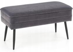 Halmar Puff velúr pad tárolóval ülőfelület szürke (V-CH-VELVA-POPIEL/CZARNY)