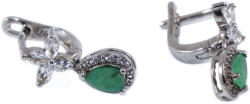 Ékszershop Smaragd köves ezüst fülbevaló (2172800)