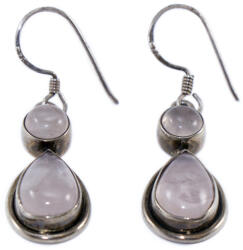 Ékszershop Rózsakvarc köves ezüst fülbevaló (2152044)