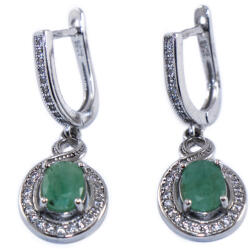 Ékszershop Smaragd köves ezüst fülbevaló (2157161)