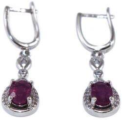 Ékszershop Rubin köves ezüst fülbevaló (2180388)