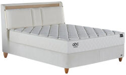 ABC Bedding Limoges kárpitozott ágyneműtartós franciaágy - beépített LED világítás, tört fehér + Limoges táskarugós matrac - HR Foam, Hyper Foam, Bamboo huzat - 160x200