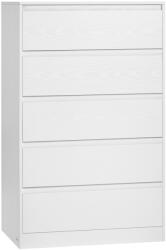 VASAGLE KAILYN kollekció - Modern komód, hófehér fiókos szekrény 5 fiókkal