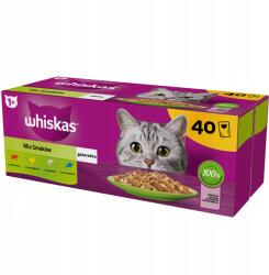 Whiskas nedves macskaeledel ízkeverék zselé tasakban 40x85 g (8410136026294)