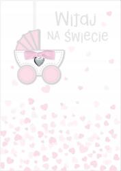 kukartka DK-1297 Születési Bérlet (lány, Babakocsi)