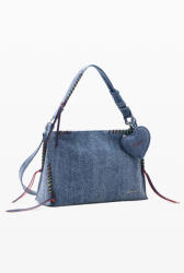 Desigual nagy farmer táska fonott széllel farmerkék