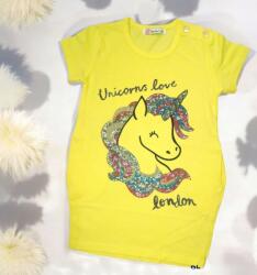  Kiárusítás Ruha tuba sárga rövid ujjú unikornis Pop Fashion méret 98