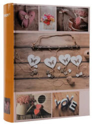  Fotóalbum 19x25 cm Könyvkötésű 200 Darab 10x15 cm-es Fotóhoz Narancs (AAE896)