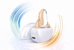  Bluetooth fül mögötti digitális hangosító eszköz, zajcsökkentéssel, töltőtokkal, testszínű - MIN2012