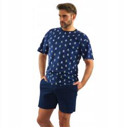 Sesto Senso Férfi pizsama Vitorlások Rövid 2556/10 sötétkék nyomtatás XL (BM0261)