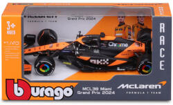 Bburago Bburago: McLaren MCL38 Miami Grand Prix 2024 mașină de Formula 1 model auto din metal 1/43 (Oscar Piastri #81) (018024-01698)