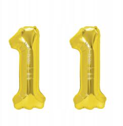  11 db-os szám alakú lufi szett arany 100cm