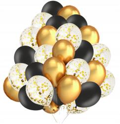 PartyPro Luficsokor fekete-arany króm konf 30cm 50db