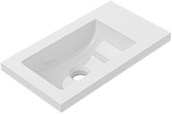 Cerano - Sora/Zola öntött márvány mosogató - túlfolyóval - fényes fehér - 40x22x9 cm