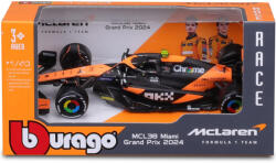 Bburago Bburago: McLaren Racing MCL38 (2024) mașină de Formula 1 model auto din metal 1/43 (Lando Norris #4) (382149-01697)