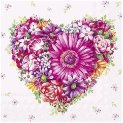 IHR Dália virágos szív szalvéta - Moments of love - IHR (FR-L1077459)