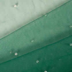 Takoy Alkalmi tüll fehér gyöngyökkel sötétzöld